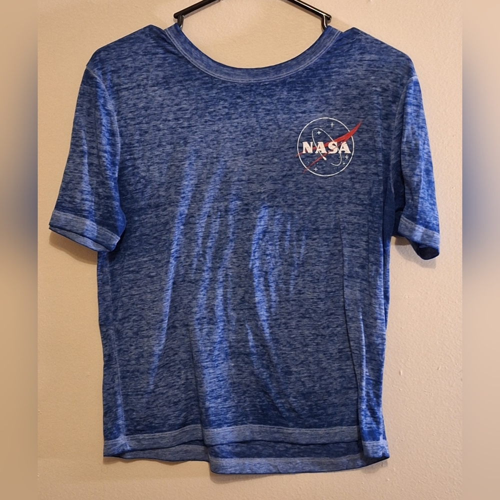 Vintage NASA T-Shirt, Blue "Worn Thin" Cotton Style